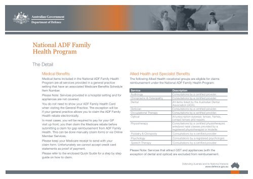 National ADFFH Fact Sheets