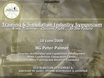 Training & Simulation Industry Symposium - PEO STRI - U.S. Army