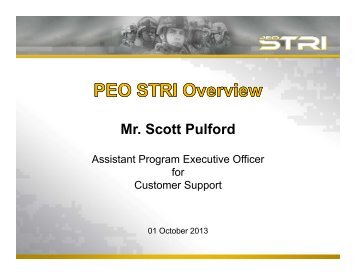 Mr. Scott Pulford - PEO STRI