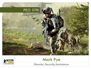 Mr. Mark Pye - PEO STRI - U.S. Army