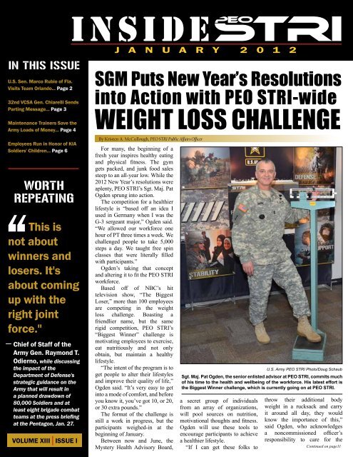 InsideSTRI January 2012 (PDF) - PEO STRI - U.S. Army