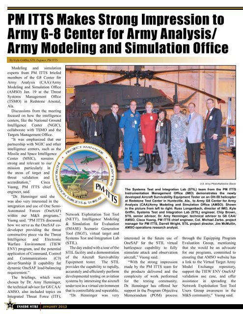 InsideSTRI January 2012 (PDF) - PEO STRI - U.S. Army