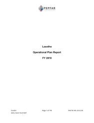 Lesotho Operational Plan Report FY 2010 - PEPFAR