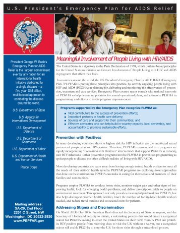 Meaningful Involvement of People Living with HIV/AIDS - PEPFAR