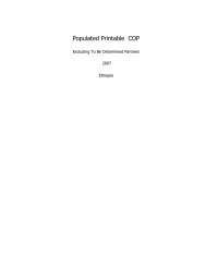 Ethiopia 2007 Country Operational Plan - Pepfar