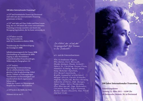 100 Jahre Internationaler Frauentag - Die Linke NRW