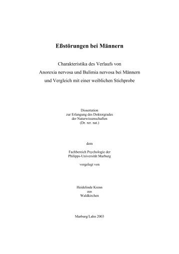 Eßstörungen bei Männern - Philipps-Universität Marburg