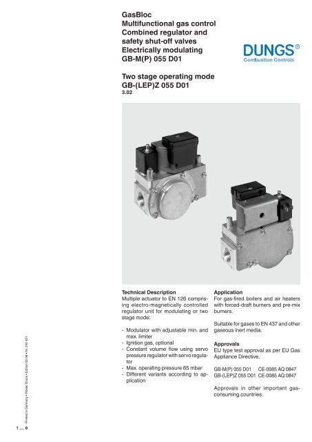 GasBloc Multifunctional gas control Combined regulator and safety ...