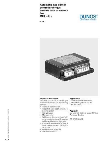 Automatic gas burner controller for gas burners with or without fan ...