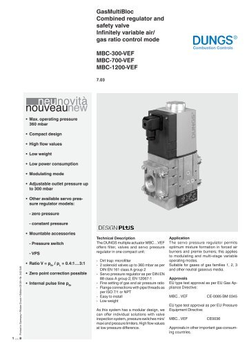 gas ratio control mode MBC-300-VEF MBC-700-VEF MBC-120