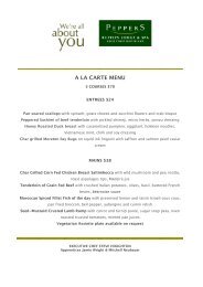 A LA CARTE MENU - Peppers