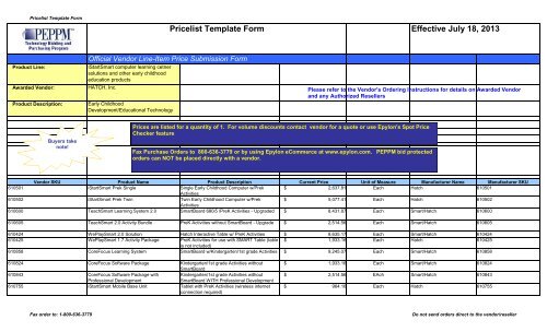 Current Price List (PDF) - Peppm