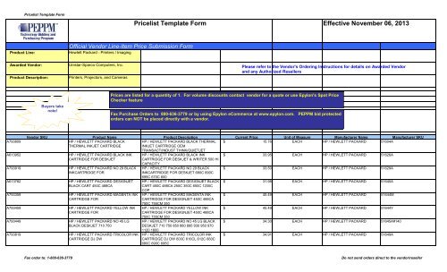 Current Price List (PDF) - Peppm