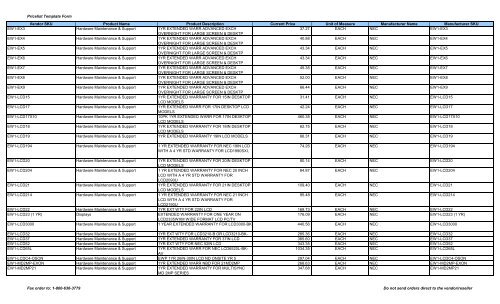 Current Price List (PDF) - Peppm