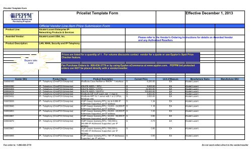 Current Price List (PDF) - Peppm