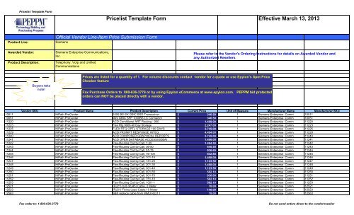 Current Price List (PDF) - Peppm