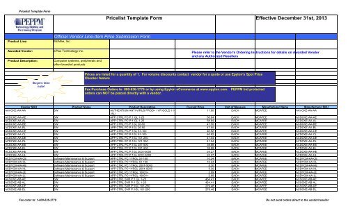 Current Price List (PDF) - Peppm