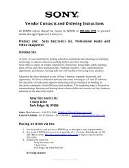 Vendor Contacts and Ordering Instructions - Peppm