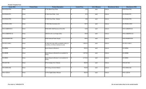 Current Price List (PDF) - Peppm