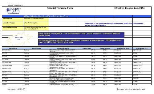 Current Price List (PDF) - Peppm