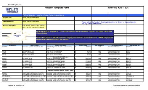 Current Price List (PDF) - Peppm