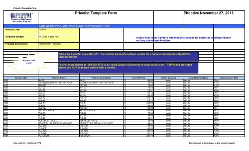 Current Price List (PDF) - Peppm