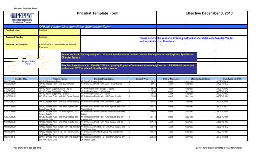 Current Price List (PDF) - Peppm