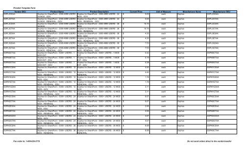 Current Price List (PDF) - Peppm