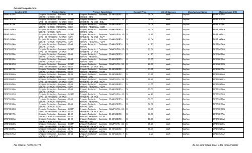 Current Price List (PDF) - Peppm