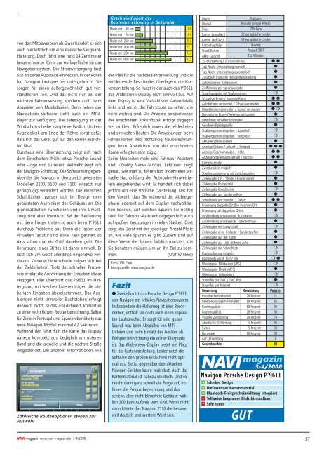 Die neuesten Navi-Geräte im Praxistest - Navi-Magazin ONLINE