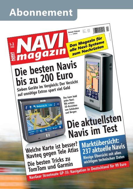 Die neuesten Navi-Geräte im Praxistest - Navi-Magazin ONLINE