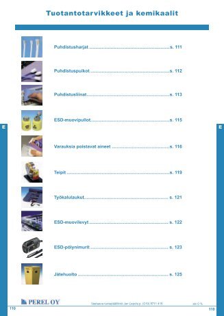 Tuotantotarvikkeet ja kemikaalit - Perel