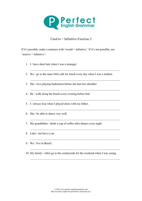 to download this exercise in PDF - Perfect English Grammar
