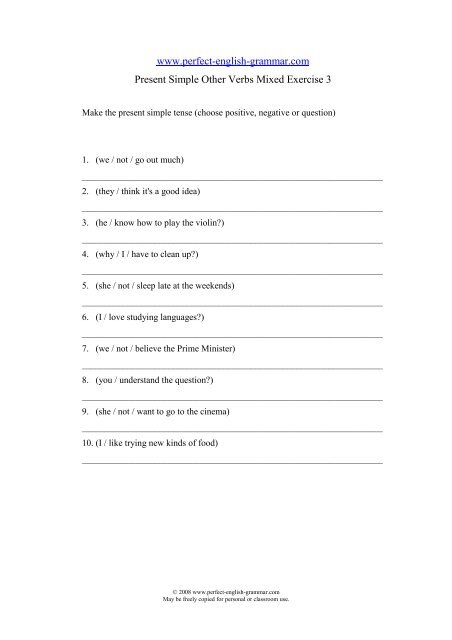 to download this exercise in PDF - Perfect English Grammar