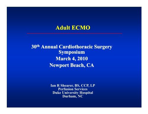 Adult ECMO - Perfusion.com