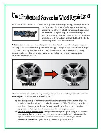 Use a Professional Service for Wheel Repair Issues