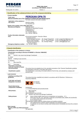 peroxan opn-70 - Pergan GmbH