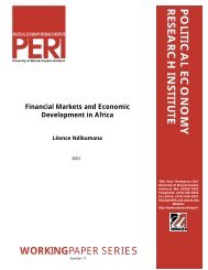 political economy research institute - PERI - University of ...
