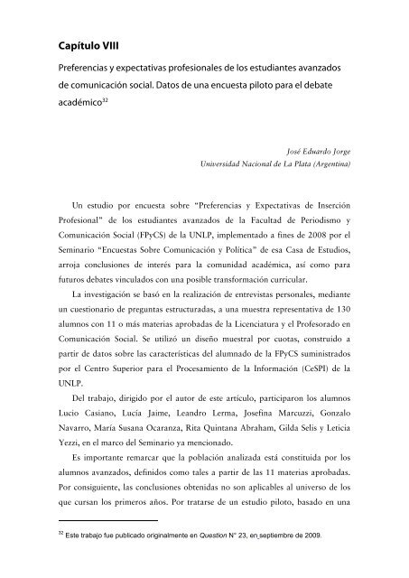 Cuestiones - Facultad de Periodismo y ComunicaciÃ³n Social ...