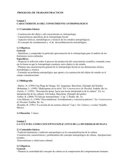 Antropologia Social y Cultural - Facultad de Periodismo y ...