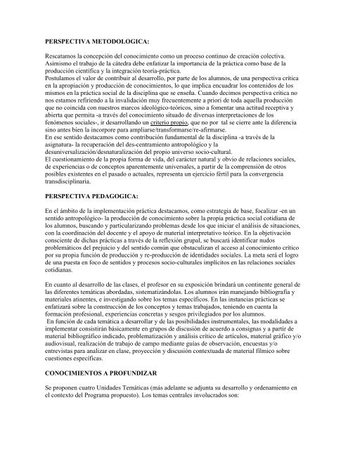 Antropologia Social y Cultural - Facultad de Periodismo y ...