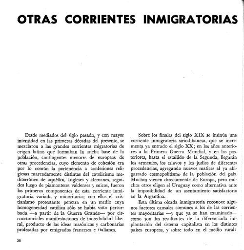 El legado de los inmigrantes - Publicaciones PeriÃ³dicas del Uruguay