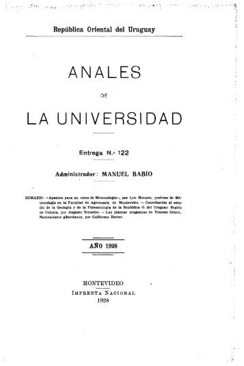 AÃ±o 37, entrega 122 (1927) - Publicaciones PeriÃ³dicas del Uruguay