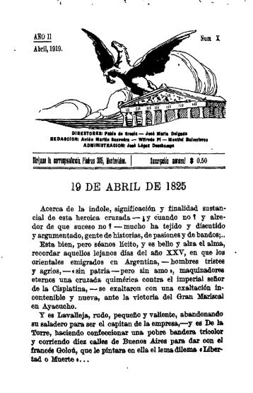 AÃ±o 2, nÂº 10 (abr. 1919) - Publicaciones PeriÃ³dicas del Uruguay