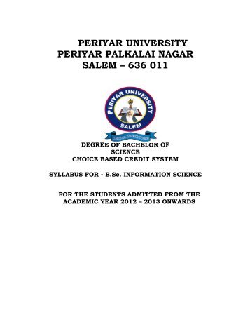 B.Sc. Information Science - Periyar University