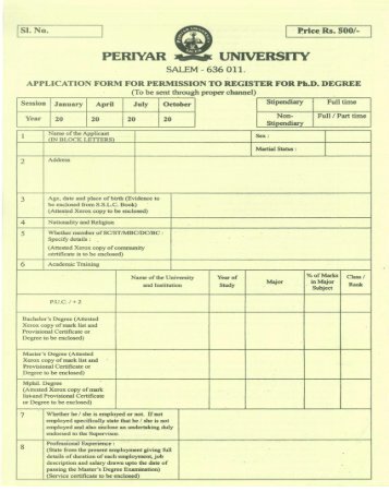 Ph.D Permission Form.pdf - Periyar University