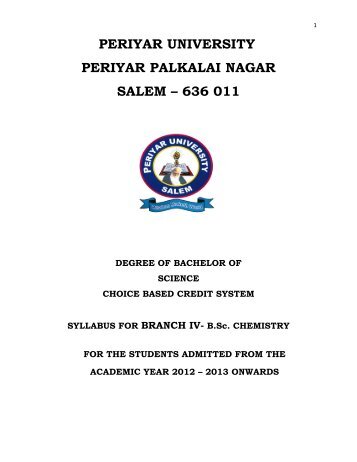 B.Sc. Chemistry - Periyar University