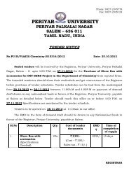 636 011 tamil nadu, india tender notice - Periyar University