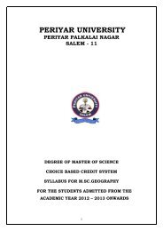 M.Sc. Geography - Periyar University