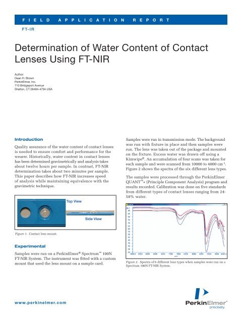 Determination of Water Content of Contact Lenses Using FT-NIR